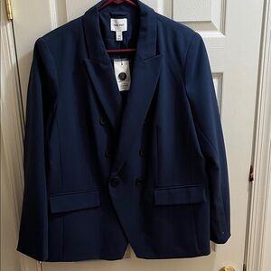 Nine West Midnight Blue Double-Breasted Blazer